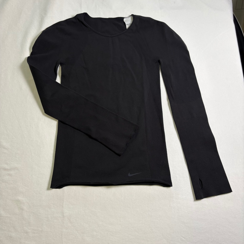 Nike, Long Sleeve compression Top, M, Black, Training with Thumbholes